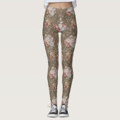 Floral Baroque Pattern – Elegant Ornamental  Leggings (Voorkant)