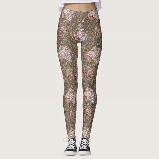 Floral Baroque Pattern – Elegant Ornamental  Leggings (Voorkant)