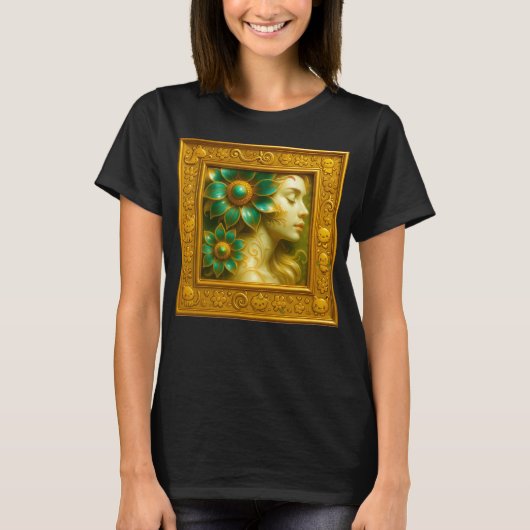 Floral Baroque Portrait T-shirt (Voorkant)