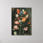  Floral Baroque, Vase van Bloemen in een Niche Canvas Afdruk (Voorkant)