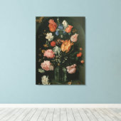  Floral Baroque, Vase van Bloemen in een Niche Canvas Afdruk (Insitu (Houten vloer))