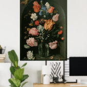  Floral Baroque, Vase van Bloemen in een Niche Poster (Thuiskantoor)