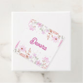 Floral bas mitzva voorkeurstas bedankjes labels (In situ)