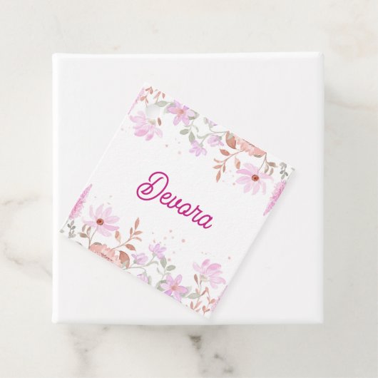 Floral bas mitzva voorkeurstas bedankjes labels (In situ)