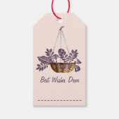Floral Basket Best Wishes Gift labels Cadeaulabel (Voorkant)