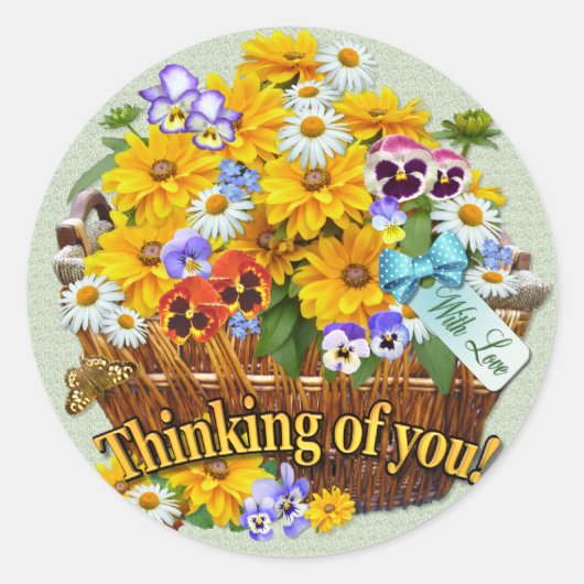 Floral Basket Ronde Sticker