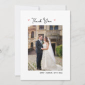 Floral Basketbal Trouwfoto Dank je kaart (Voorkant)