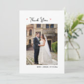 Floral Basketbal Trouwfoto Dank je kaart (Staand voorkant)