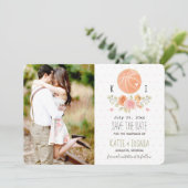 Floral Basketball Save the Date (Staand voorkant)