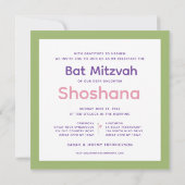 Floral Bat Mitzvah Uitnodiging (Achterkant)