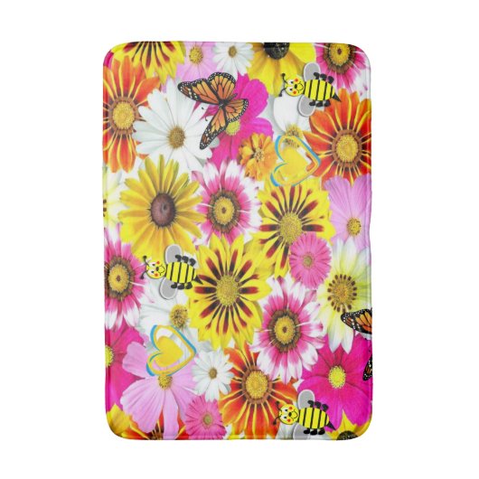 Floral Bathroom Bath Mat (Voorkant Verticaal)