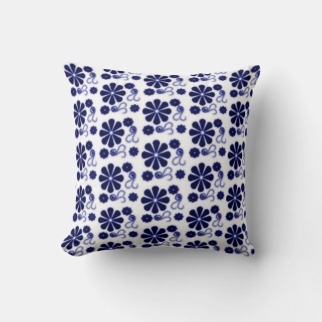 Floral Batik Swirl Pillow Kussen (Voorkant)