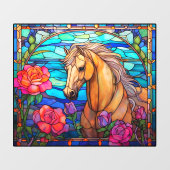  Floral Bay Horse Faux Glas in lood Raamsticker (Vel)