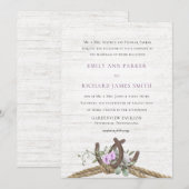 Floral Beach Driftwood Huwelijksuitnodiging Kaart (Voorkant / Achterkant)