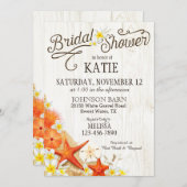 Floral Beach en Seashells Rustisch Vrijgezellenfee Kaart (Voorkant / Achterkant)