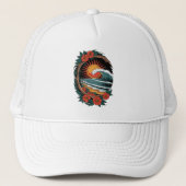 Floral Beach Lover Zonsondergang Vakantie Gift Ret Trucker Pet (Voorkant)