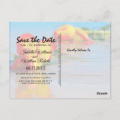 Floral Beach Save the Date Uitnodiging voor bruilo (Achterkant)