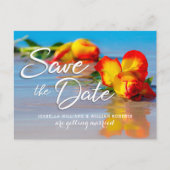 Floral Beach Save the Date Uitnodiging voor bruilo (Voorkant)