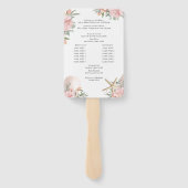 Floral Beach Wedding Program Fan Handwaaier (Achterkant)