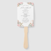 Floral Beach Wedding Program Fan Handwaaier (Voorkant)