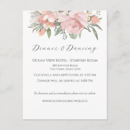 Floral Beach Wedding Reception Kaart