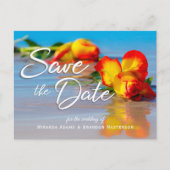 Floral Beach Wedding Save the Date Uitnodiging (Voorkant)