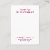 Floral Beach Zee Glass Earring Display Kaart Visitekaartje (Achterkant)