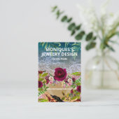 Floral Beach Zee Glass Earring Display Kaart Visitekaartje (Staand voorkant)
