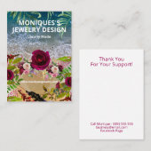 Floral Beach Zee Glass Earring Display Kaart Visitekaartje (Voorkant / Achterkant)