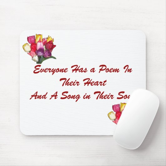 Floral Beauful Love Poem Mousepad Muismat (Met muis)