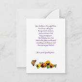 Floral Beauty Aangepaste Tekst Zus Verjaardag Kaar Notitiekaartje (Achterkant)