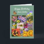 Floral Beauty Aangepaste Tekst Zus Verjaardag Kaar Notitiekaartje<br><div class="desc">Deze prachtige selectie van foto's werd oorspronkelijk samengebracht voor een wedstrijd,  en hier gedeeld om natuur liefhebbers te laten genieten. Ook kleurrijke herfstbladeren zijn in het afbeelding gesprongen!</div>