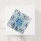 Floral Beauty Abstract Modern Blue Flower Custom Bedankjes Labels (In situ)
