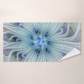 Floral Beauty Abstract Modern Blue Pastel Flower Badhanddoek (Badhanddoek)