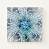 Floral Beauty Abstract Modern Blue Pastel Flower Notitieboek (Achterkant)