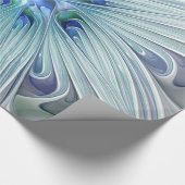 Floral Beauty Abstracte Modern Blue Pastel Flower Cadeaupapier (Hoek)