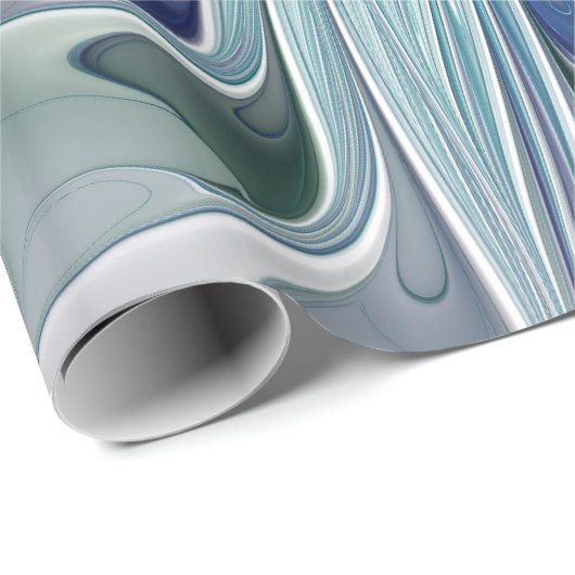 Floral Beauty Abstracte Modern Blue Pastel Flower Cadeaupapier (Rol Hoek)