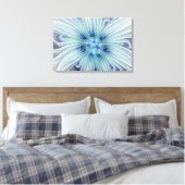 Floral Beauty Abstracte Modern Blue Pastel Flower Canvas Afdruk (Insitu (Slaapkamer))
