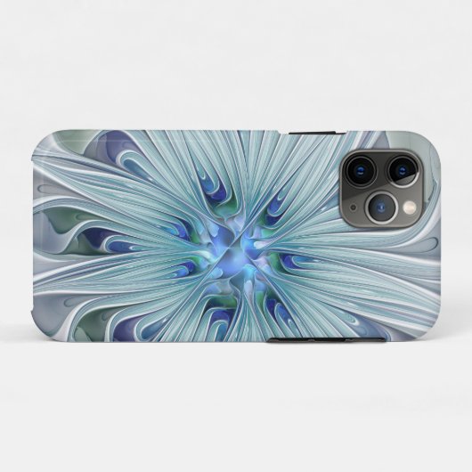 Floral Beauty Abstracte Modern Blue Pastel Flower Case-Mate iPhone Case (Achterkant (horizontaal))
