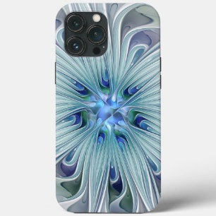 Floral Beauty Abstracte Modern Blue Pastel Flower Case-Mate iPhone Case