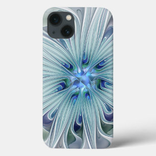 Floral Beauty Abstracte Modern Blue Pastel Flower Case-Mate iPhone Case