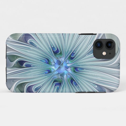 Floral Beauty Abstracte Modern Blue Pastel Flower Case-Mate iPhone Case (Achterkant (horizontaal))