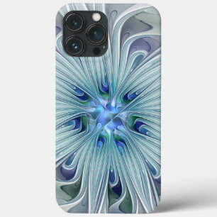 Floral Beauty Abstracte Modern Blue Pastel Flower Case-Mate iPhone Case
