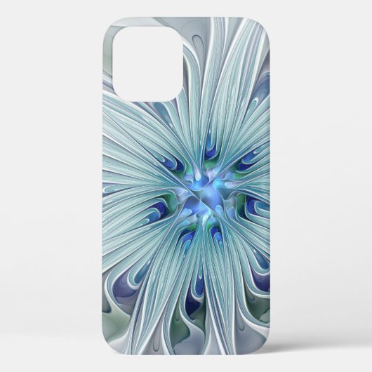 Floral Beauty Abstracte Modern Blue Pastel Flower Case-Mate iPhone Case (Achterkant)