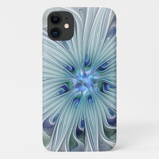 Floral Beauty Abstracte Modern Blue Pastel Flower Case-Mate iPhone Case (Achterkant)