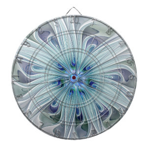 Floral Beauty Abstracte Modern Blue Pastel Flower Dartbord