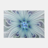 Floral Beauty Abstracte Modern Blue Pastel Flower Deurmat (Voorkant)