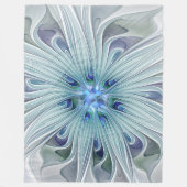 Floral Beauty Abstracte Modern Blue Pastel Flower Fleece Deken (Voorkant)