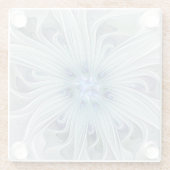 Floral Beauty Abstracte Modern Blue Pastel Flower Glazen Onderzetter (Achterkant)