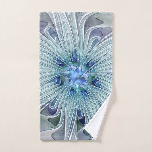 Floral Beauty Abstracte Modern Blue Pastel Flower Handdoek (Handdoek)